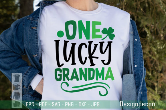 One Lucky Grandma Editable Vector File