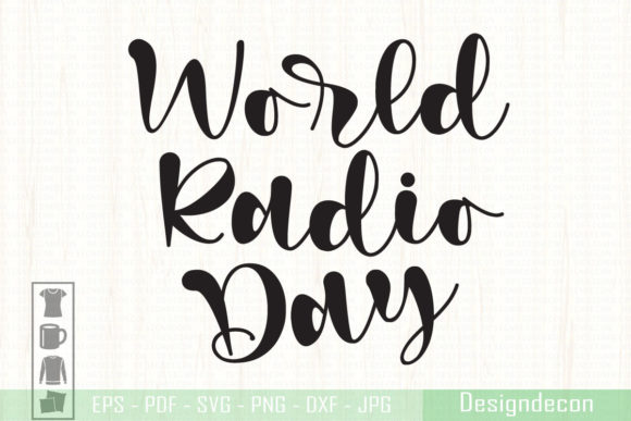 World Radio Day Phrase Lettering Vector